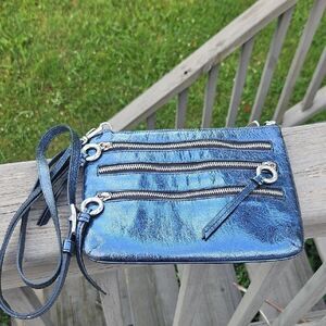 Brighton Metallic Blue Crossbody Bag